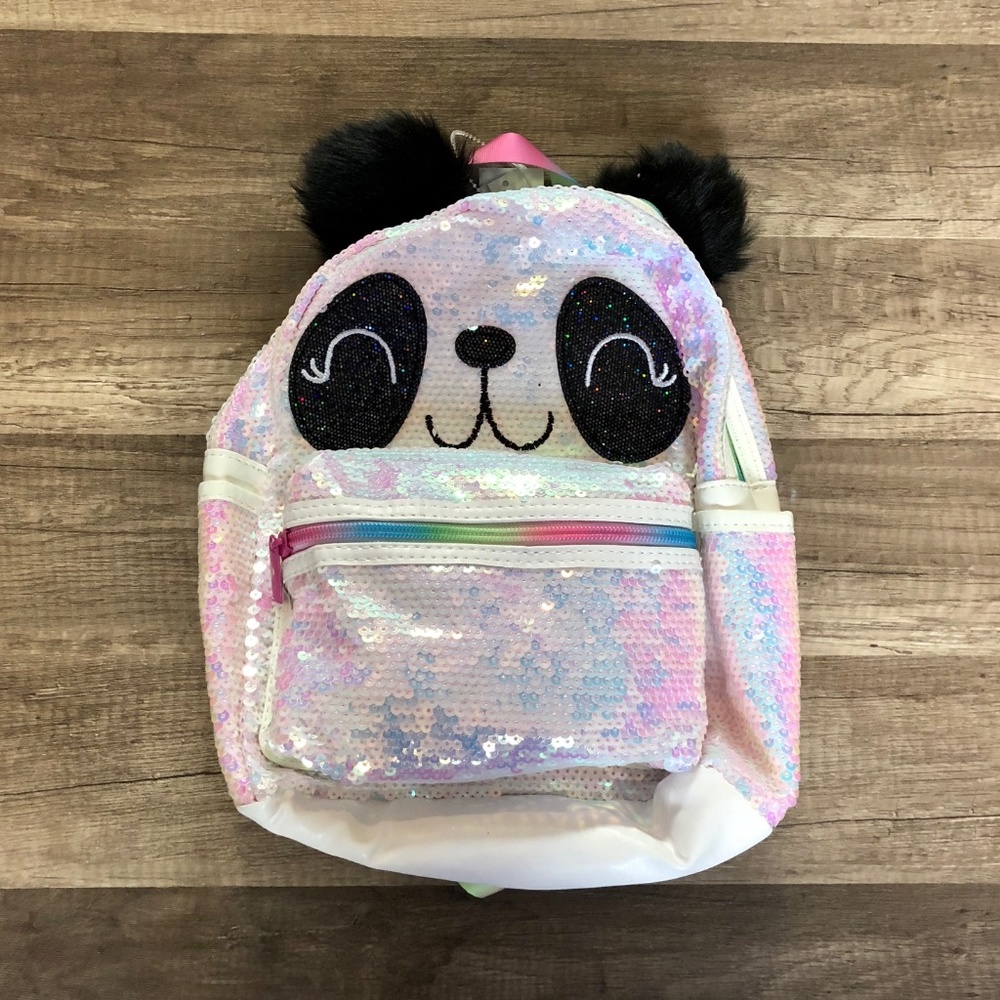 Claire's Girl's Panda Face Sequin Backpack - Small
